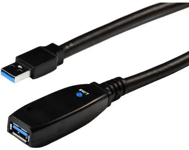 Alt view image 3 of 3 - 4xem 4X3302A27M 22.97 ft. (7.0m) Black Active USB 3.0 Extension Cable with LED Signal