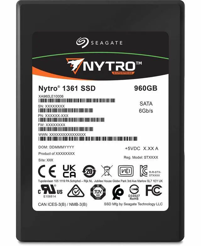 Alt view image 2 of 2 - Seagate Nytro 1361 - SSD - 960 GB - internal - 2.5" - SATA 6Gb/s - XA960LE10006
