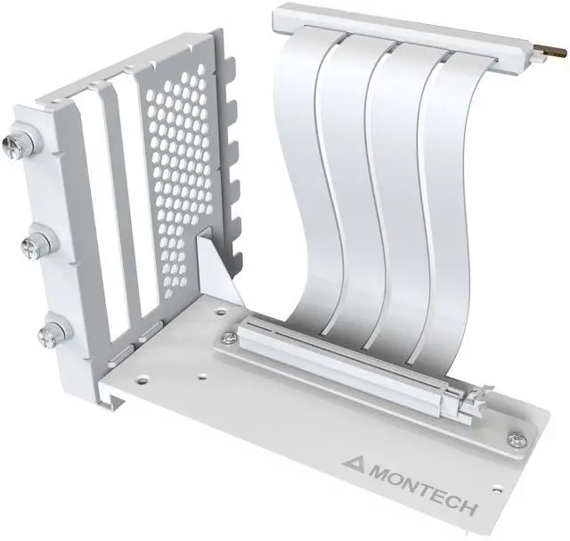 Alt view image 2 of 2 - VGM 2 Vertical GPU Mounting Kit, High-Speed PCIE 4.0 x 16 Riser Cable, 244mm Flexible Extender Card with 90-Degree Extension Port, Only Support 7 PCIe Slots Full-Break, 3 Slots GPU Holder - White