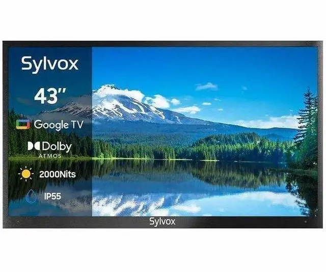 Alt view image 8 of 8 - SYLVOX Outdoor TV, 43" Google TV with Dobly Atmos, Google Assistant, 4K 2000nits Full Sun Outside Television, IP55 Waterproof for All Weather (Pool Pro 2.0 NEW)