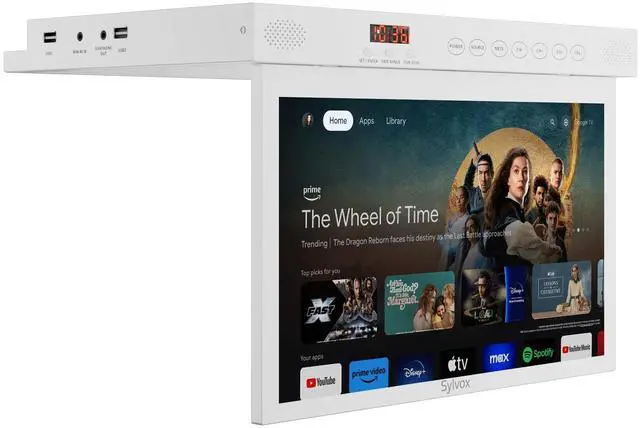 Alt view image 8 of 8 - SYLVOX Kitchen TV, 15.6 inch Smart TV with Google System, 1080P FHD Small TV Rotated & Foldable Support Google Assistant WiFi Bluetooth Under Cabinet TV for Kitchen, Bedroom, RV Camper (Mini Smart)