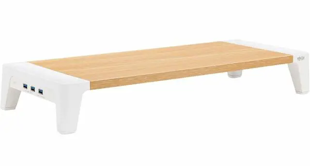 Alt view image 3 of 10 - Tripp Lite Monitor Riser for Desk Wood Top USB-A Charge and Data Ports MR229USB
