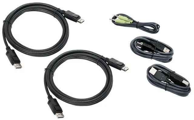 Alt view image 12 of 12 - IOGEAR G2L9203UTAA3 10 ft. Dual View DisplayPort, USB KVM Cable Kit with Audio (TAA)