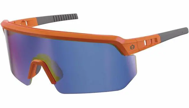 Alt view image 7 of 7 - ERGODYNE AEGIR-MI Safety Sunglasses, Blue Mirror Orange