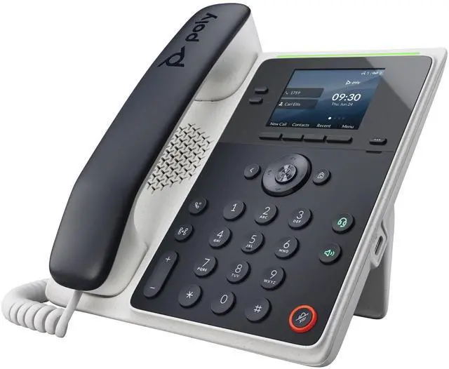 Alt view image 9 of 9 - Poly Edge E100 IP Phone and PoE-enabled GSA/TAA - 8 x Total Line - VoIP - 2.8" LCD - 2 x Network (RJ-45) - PoE Ports