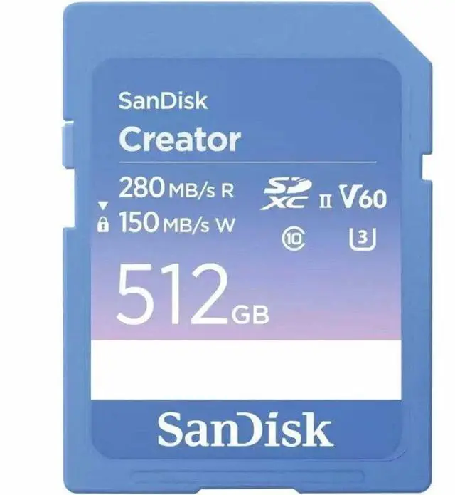Alt view image 4 of 4 - SanDisk Creator Series 512GB UHS-II SDXC Memory Card