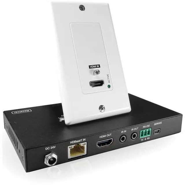 Alt view image 3 of 3 - Comprehensive CHE-HDBTWP100K Pro AV/IT HDBaseT 4K60 18G Single Gang HDMI Wall Plate Extender Kit up to 230 ft.