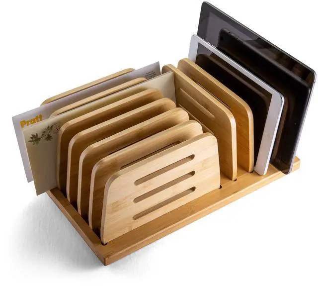 Alt view image 4 of 4 - Bamboo Large File Sorter 9 Sections A6/A7/A8/A9/Legal/Letter/Tabloid Size Files 14.09 x 10.04 x 3.82 Brown 71002
