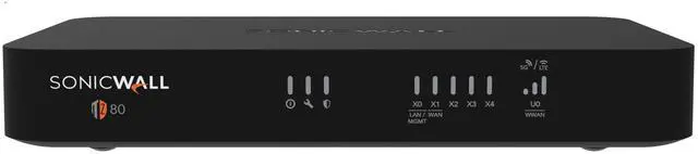 Alt view image 3 of 3 - SonicWall TZ80 Network Security/Firewall Appliance - Intrusion Prevention - 4 Port - Gigabit Ethernet - 750 Mbit/s Firewall Throughput - DES, 3DES, MD5, SHA-1, AES (128-bit), AES (192-bit), AES (256-b