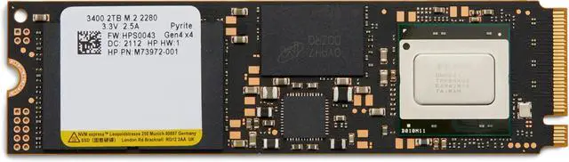 Alt view image 3 of 3 - HP 2 TB Solid State Drive - M.2 2280 Internal - PCI Express NVMe (PCI Express NVMe 4.0 x4) - Mobile Workstation, Notebook, Computer Device Supported - 3 Year Warranty