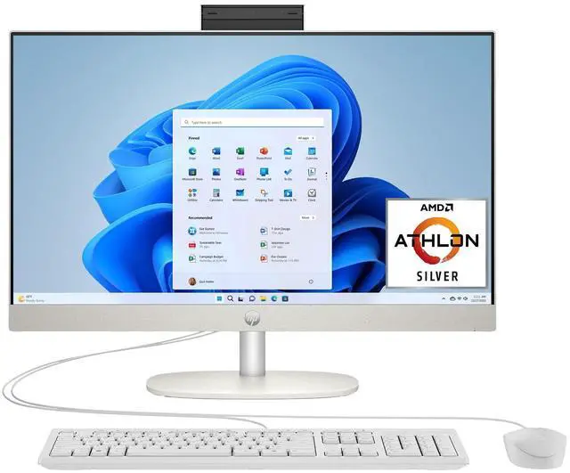Alt view image 5 of 20 - HP 24CR0410 23.8 inch All-in-One Desktop - AMD Athlon Silver 7120U - AMD Radeon Graphics - 8GB/256GB - Windows 11 Home