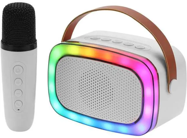 Alt view image 8 of 8 - Supersonic Mini Karaoke Bluetooth Speaker with Wireless Microphone IQ-908K White