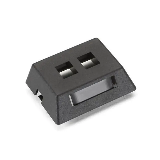 Alt view image 2 of 3 - Black Box GigaStation2 Modular Furniture Wallplate 2-Port Black