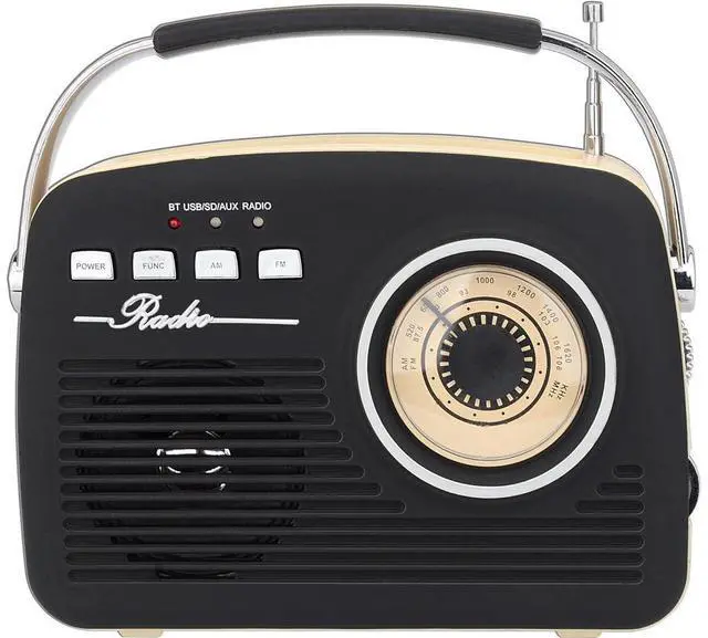 Alt view image 8 of 9 - Supersonic SC-1201BT Retro Portable Bluetooth Speaker with Vintage Vibes, AM/FM Radio Black