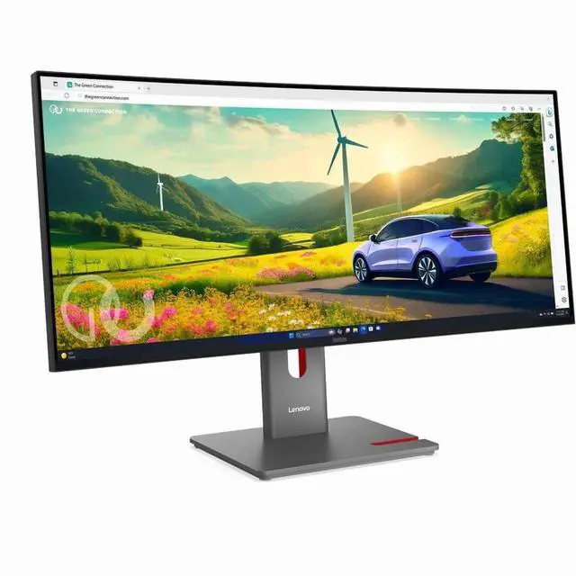 Alt view image 7 of 10 - Lenovo ThinkVision P34WD-40 34" UWQHD Curved Screen LCD Monitor