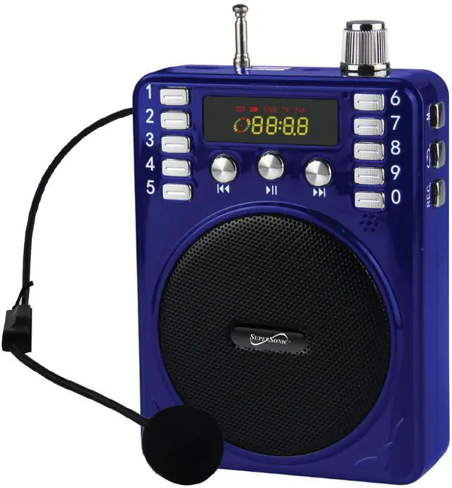 Alt view image 4 of 5 - Supersonic Bluetooth Portable PA System Blue