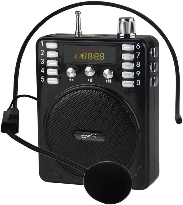 Alt view image 6 of 6 - Supersonic Bluetooth Portable PA System Black