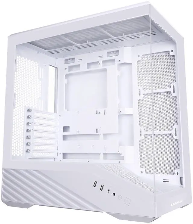 Alt view image 8 of 8 - Lian Li V100 ATX Mid-Tower PC Case, LED RGB Strip, Display Platform Design with Tempered Glass, Support 420mm GPUs, 360mm Radiator, Side I/O & Optimized Airflow, Dust Filiter - White (V100W)