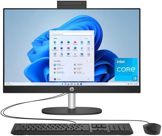 Alt view image 9 of 14 - HP 24-cr0000a 24-cr0430 All-in-One Computer - Intel N-Series i3-N300 - 8 GB - 256 GB SSD - 23.8" Full HD - Desktop - Jet Black - Intel Chip - 1920 x 1080 - Windows 11 Home - Intel UHD Graphics DD