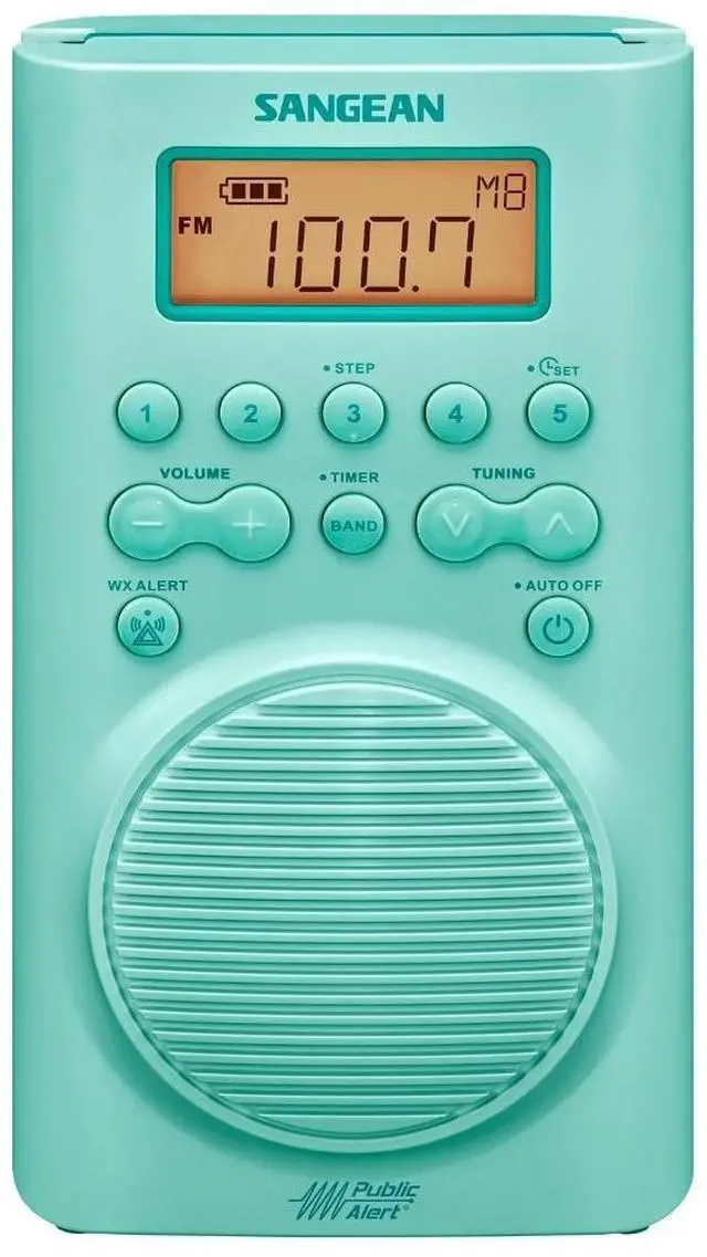 Alt view image 12 of 12 - Sangean H205TQ FM & AM Weather Alert Waterproof Shower Radio - 6.14 x 4 x 9.75