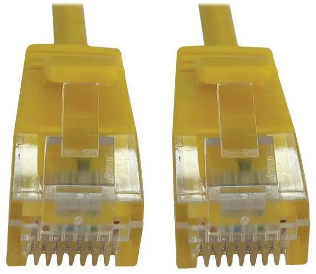 Alt view image 7 of 11 - Tripp Lite Cat6a 10G Snagless Molded Slim UTP Ethernet Cable (RJ45 M/M), PoE, Yellow, 7 ft. (2.1 m) - 7 ft Category 6a Network Cable for Network Device, Server, Switch, Router, Hub, Printer, Computer,