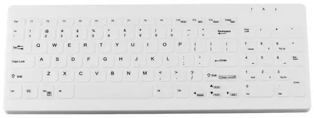 Alt view image 2 of 2 - TG3 Electronics 103 Key Washable Low Profile Keyboard White w/ Green Backlight