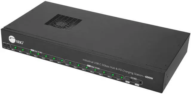 Alt view image 8 of 8 - SIIG 16-port Industrial 600W USB-C PD Charging Station with 5Gbps USB Hub - SIIG Industrial Grade PD Charging Station with USB-C 5Gbps Hub - 600W - Adds 16 USB-C Charging Ports - 2-port 100W for Host