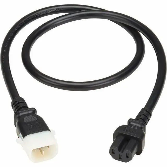 Alt view image 8 of 8 - Eaton Tripp Lite Series PDU Power Cord C15 to P-Lock C14 - Heavy-Duty - 15A  250V - 14 AWG - 3 ft. (0.9 m)  - Black  P018-E03