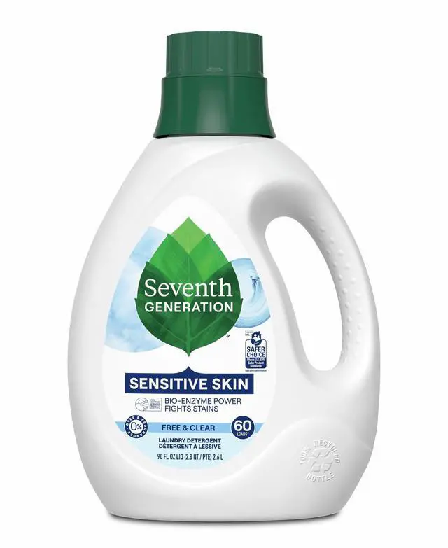 Alt view image 2 of 2 - Natural Liquid Laundry Detergent Sensitive Skin Free and Clear 90 oz Bottle 4/Carton 68748039