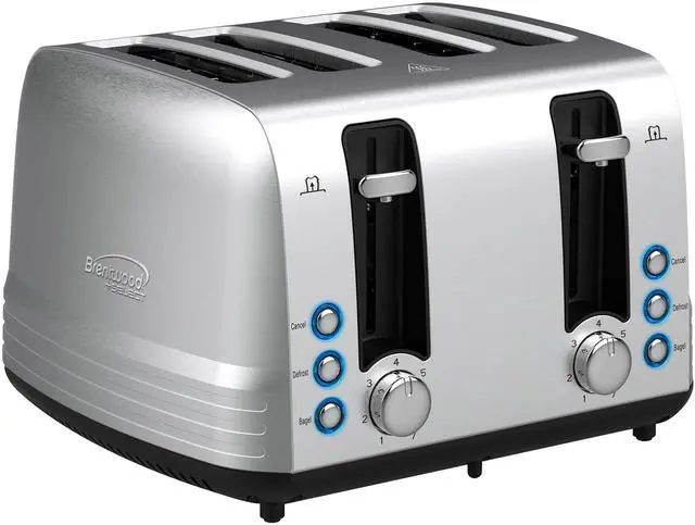 Alt view image 11 of 11 - Brentwood Select Extra Wide 4 Slot Stainless Steel Toaster