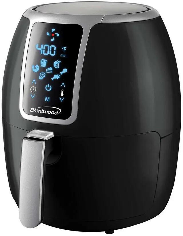 Alt view image 18 of 18 - Brentwood Small 1400 Watt 4 Quart Electric Digital Air Fryer with Temperature Control in Black