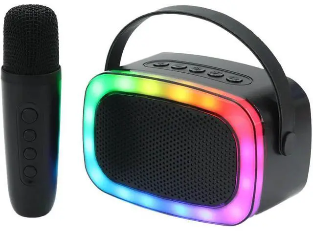 Alt view image 8 of 8 - Supersonic Mini Karaoke Bluetooth Speaker with Wireless Microphone IQ-908K Black