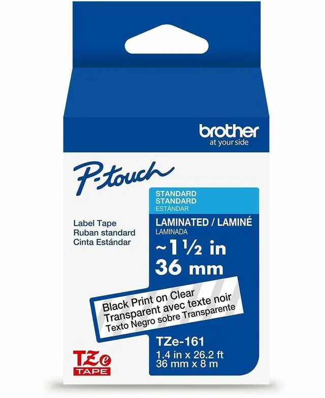 Alt view image 11 of 11 - Brother P-touch TZe Laminated Label Tape - - DiameterTape - Clear - Laminated - Temperature Resistant, Easy to Read, Peeling Resistant, Fade Resistant, Long Lasting, Customizable - 26.20 ft Roll Lengt
