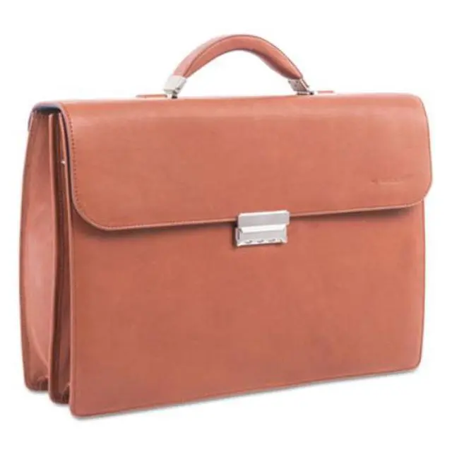Alt view image 12 of 13 - Swiss Mobility Cognac Milestone Briefcase, Holds Laptops 15.6" Model 49545807SM