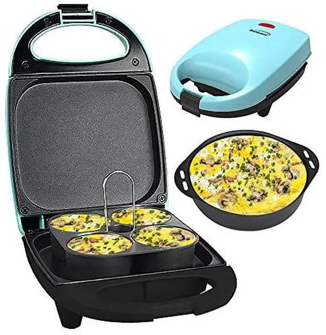 Alt view image 9 of 9 - Brentwood Mini Sous Vide Style Egg Bite Maker in Blue