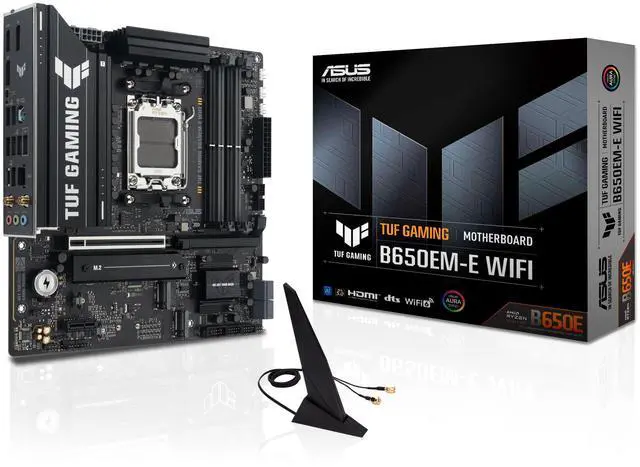 Alt view image 8 of 8 - ASUS TUF GAMING B650EM-E WIFI AMD B650 Micro-ATX Motherboard, 8+2+1 80A DrMOS Power Stages, DDR5, PCIe 5.0, Three M.2 Slots, WiFi 6, Realtek 2.5Gb Ethernet, DisplayPort, HDMI, Rear USB 10Gbps Type-C and Front USB 5Gbps Type-C Support