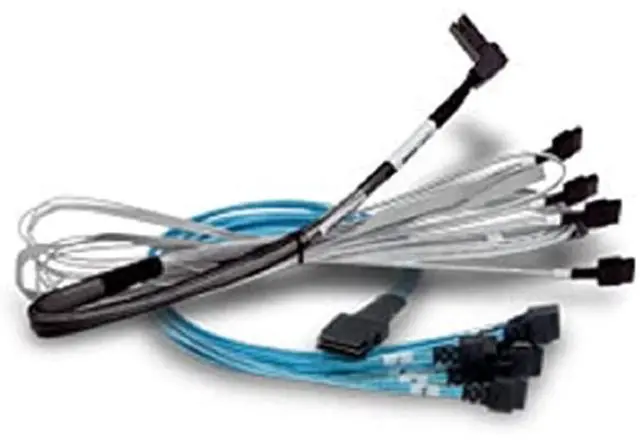 Alt view image 2 of 3 - Broadcom - SAS internal cable - 1x8 Slim SAS (SFF-8654) (M) to 2x4 Slim SAS (SFF-8654) - 1 m