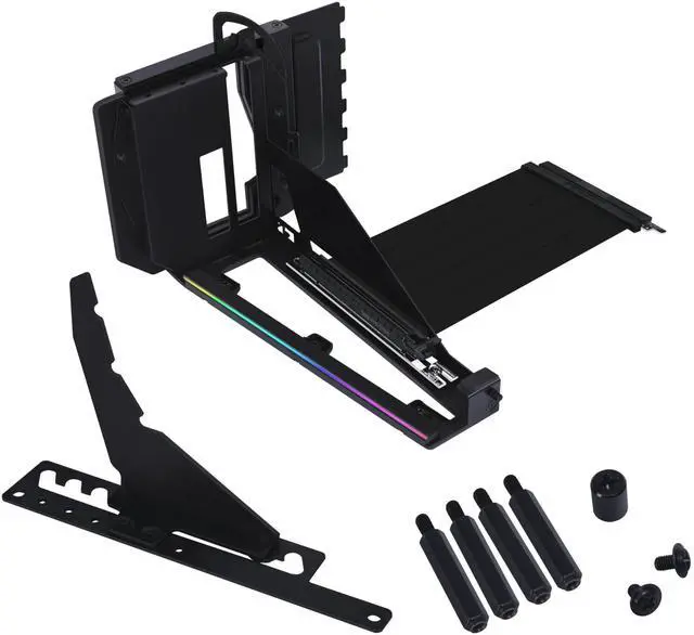 Alt view image 8 of 8 - Lian Li ATX PC Case Multi-Directional 4 Slots Vertical GPU Kit V3 - Premium Gen 5 Riser Cable PCI-E 5.0 x16-155mm, PCIe 3.0/4.0 Compatible, Adjustable Position - (VG4v3 Black)