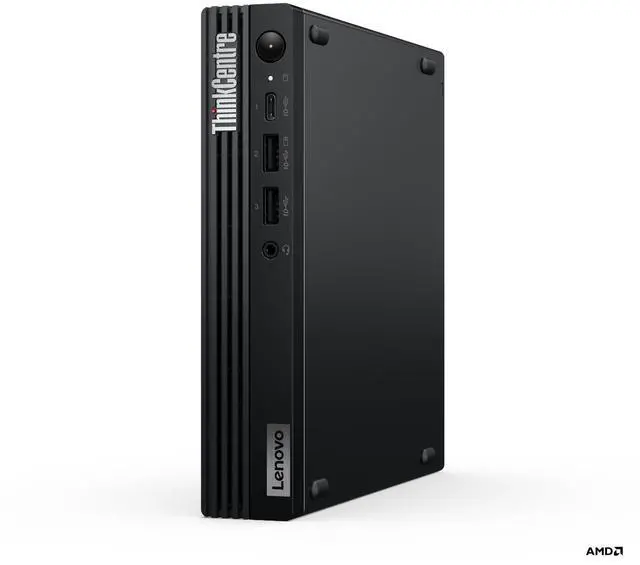 Alt view image 8 of 9 - Lenovo ThinkCentre M75q Gen 5 12RQ000NUS Desktop Computer - AMD Ryzen 5 PRO 8500GE - 8 GB - 256 GB SSD - Tiny - Black - AMD PRO 600 Chip - Windows 11 Pro - AMD Radeon 740M DDR5 SDRAM - English Keyboar