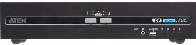 Alt view image 3 of 3 - ATEN CS1142DP4C 2-Port USB DisplayPort Dual Display Secure KVM Switch with CAC - 2 Computer(s) - 1 Local User(s) - 3840 x 2160 - 50 Hz, 60 Hz - 7 x USB - 6 x DisplayPort - Desktop