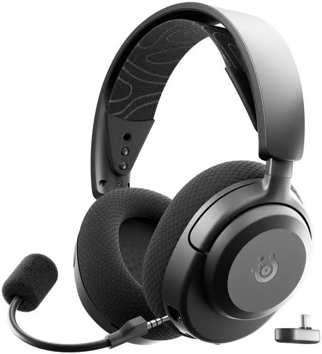 Alt view image 6 of 6 - SteelSeries Arctis Nova 3P Wireless Multi-Platform Gaming Headset - Mobile App Control, 40 HR Battery, Neodymium Magnetic Drivers, 2.4GHz/Bluetooth, PS5, PS4, PC, Switch, Mobile - Black