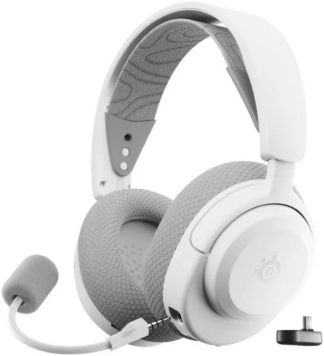 Alt view image 6 of 6 - SteelSeries Arctis Nova 3P Wireless Multi-Platform Gaming Headset - Mobile App Control, 40 HR Battery, Neodymium Magnetic Drivers, 2.4GHz/Bluetooth, PS5, PS4, PC, Switch, Mobile - White
