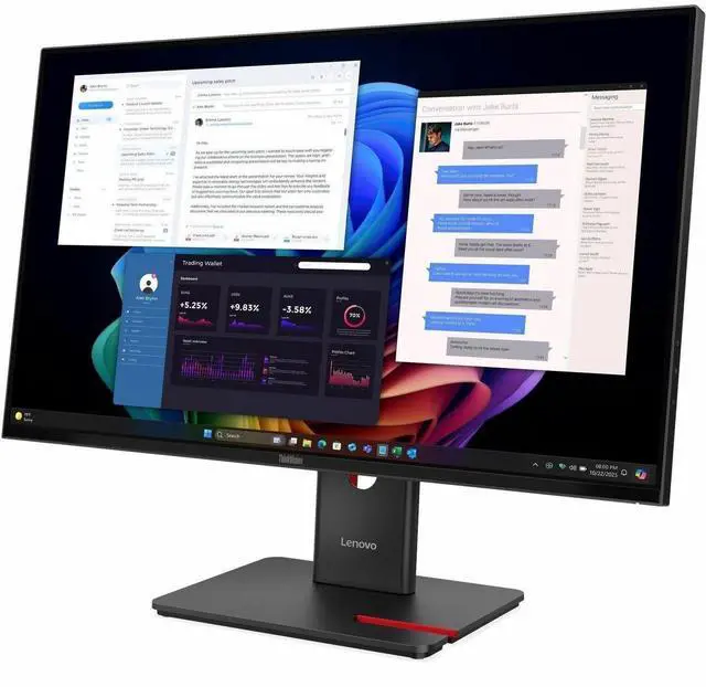 Alt view image 8 of 8 - Lenovo ThinkVision T27UD-40 27" Class 4K UHD LED Monitor - 16:9 - Eclipse Black - 27" Viewable - In-plane Switching (IPS) Technology - WLED Backlight - 3840 x 2160 - 1.07 Billion Colors - 35