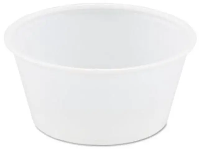 Main image of Solo Cup Company P325N Polystyrene Portion Cups, 3.25oz, Translucent, 250/bag, 10 Bags/carton