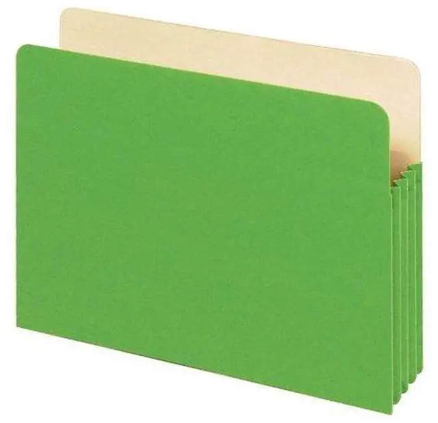 Main image of Globe-weis Colored File Pocket - Letter - 8.50" X 11" - 1100 Sheet Capacity - 5.25" Expansion - Top Tab Location - 9 Pt. - Card Stock - Green - 1 Each (1534GGRE10)