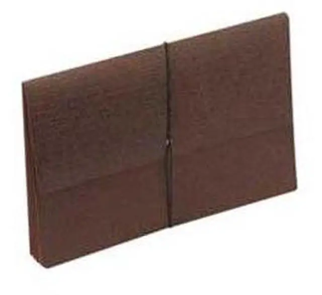 Main image of Smead 71376 Leather-like Expanding Wallets With Elastic Cord - 10" X 15" - 5.25" Expansion - Brown - 1 Each (SMD71376)