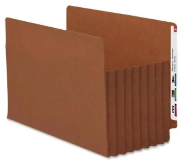 Main image of Smead 74795 Redrope Extra Wide End Tab Tuff Pocket File Pockets With Reinforced Tab - Legal - 8.50" Width X 14" Length Sheet Size - 7" Expansion - 16.5 Pt. - Redrope - Brown - 5 / Box (smd-74795_35)