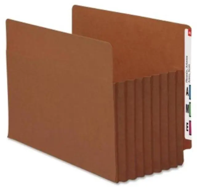 Main image of Smead 73795 Redrope Extra Wide End Tab Tuff Pocket File Pockets With Reinforced Tab - Letter - 8.50" Width X 11" Length Sheet Size - 7" Expansion - 16.5 Pt. - Redrope - Brown - 5 / Box (smd-73795_35)