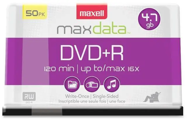 Main image of Maxell DVD Recordable Media - DVD+R - 16x - 4.70 GB - 50 Pack Spindle