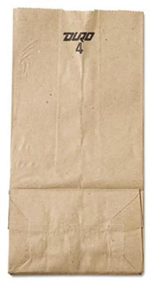 Main image of General Supply GK4500 4# Paper Bag, 30-pound Basis Weight, Brown Kraft, 5 X 3.33 X 9-3/4